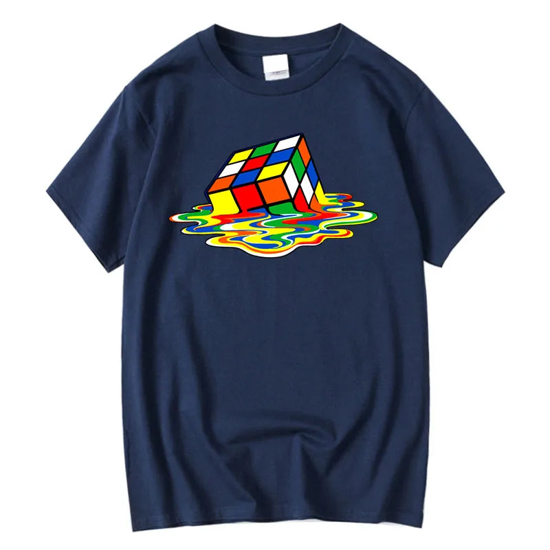 Summer Men's T-shirt High Quality 100% Cotton Magic Square Printing O-neck for Men T-shirt Casual Cool Hip Hop T-shirt Male Tops