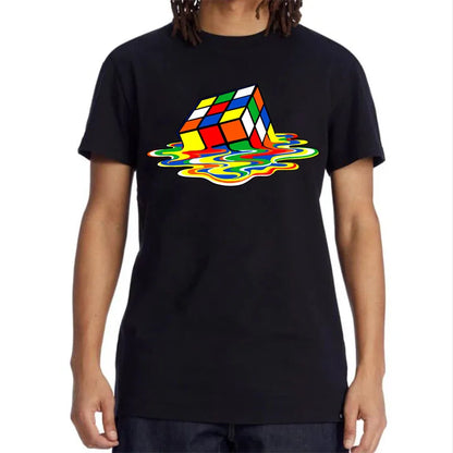 Summer Men's T-shirt High Quality 100% Cotton Magic Square Printing O-neck for Men T-shirt Casual Cool Hip Hop T-shirt Male Tops
