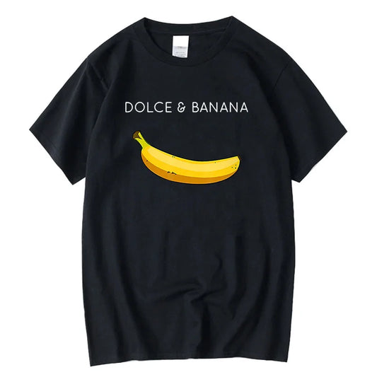 Summer Men's T-shirt High Quality 100% Cotton Funny Banana Printing Casual Loose O-neck Men Short Sleeve T-shirt Male Tees Tops