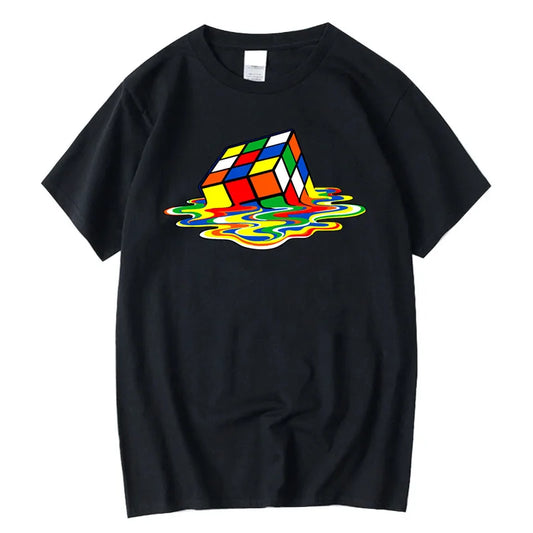 Summer Men's T-shirt High Quality 100% Cotton Magic Square Printing O-neck for Men T-shirt Casual Cool Hip Hop T-shirt Male Tops
