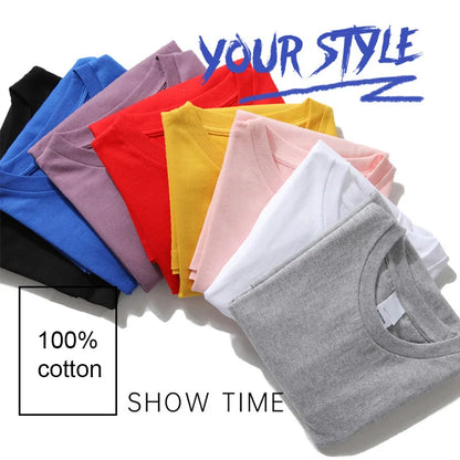 Summer Men T-shirt High Quality 100% Cotton Funny Spaceman Design Printing Casual Short Sleeve Cool Loose Tshirt Male Tops