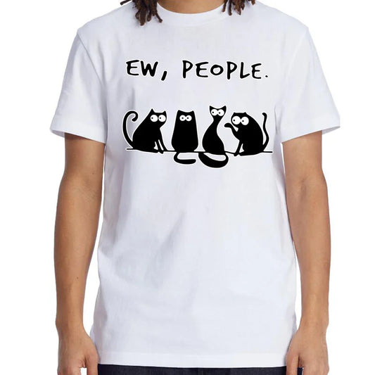 Men's T-shirt High Quality 100% Cotton Funny Cool Cat Printed Summer Casual Loose Cool T Shirt O-Neck Male T-Shirt Tops