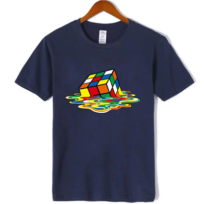Summer Men's T-shirt High Quality 100% Cotton Magic Square Printing O-neck for Men T-shirt Casual Cool Hip Hop T-shirt Male Tops