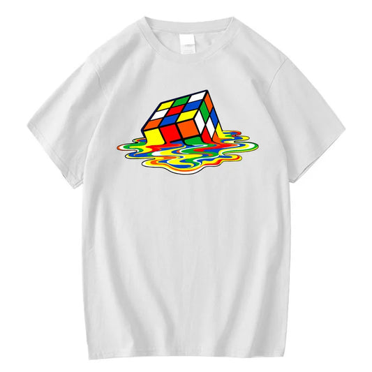Summer Men's T-shirt High Quality 100% Cotton Magic Square Printing O-neck for Men T-shirt Casual Cool Hip Hop T-shirt Male Tops